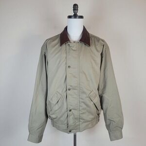 Schaefer Outfitter Jacket XL Beige Lodge Cruiser Canvas Leather Collar Western